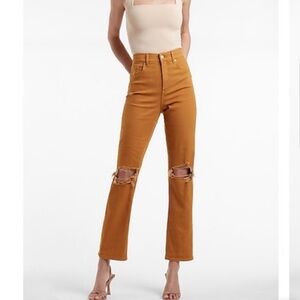 Express Straight Leg Jeans with Distressed at knee
